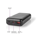 Nedis Power Bank | 20000 mAh | 1.5 / 2.0 / 3.0 A | Antall utganger: 2 | Utgangstilkobling: 1x USB-A / 1x USB-C™ | Inngangstilkobling: 1x Micro USB / 1x USB-C™ | PD2.0 18W | Lithium-Polymer Nedis Power Bank | 20000 mAh | 1.5 / 2.0 / 3.0 A | Antall utganger: 2 | Utgangstilkobling: 1x USB-A / 1x USB-C™ | Inngangstilkobling: 1x Micro USB / 1x USB-C™ | PD2.0 18W | Lithium-Polymer