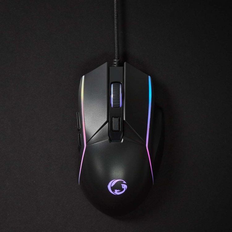 Nedis Gaming Mouse | Wired | 800 / 1200 / 2400 / 3200 / 4800 / 7200 dpi | Justerbar DPI | Antall knapper: 6 | Right-Handed | 1.50 m | LED