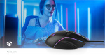 Nedis Gaming Mouse | Wired | 800 / 1200 / 2400 / 3200 / 4800 / 7200 dpi | Justerbar DPI | Antall knapper: 6 | Right-Handed | 1.50 m | LED