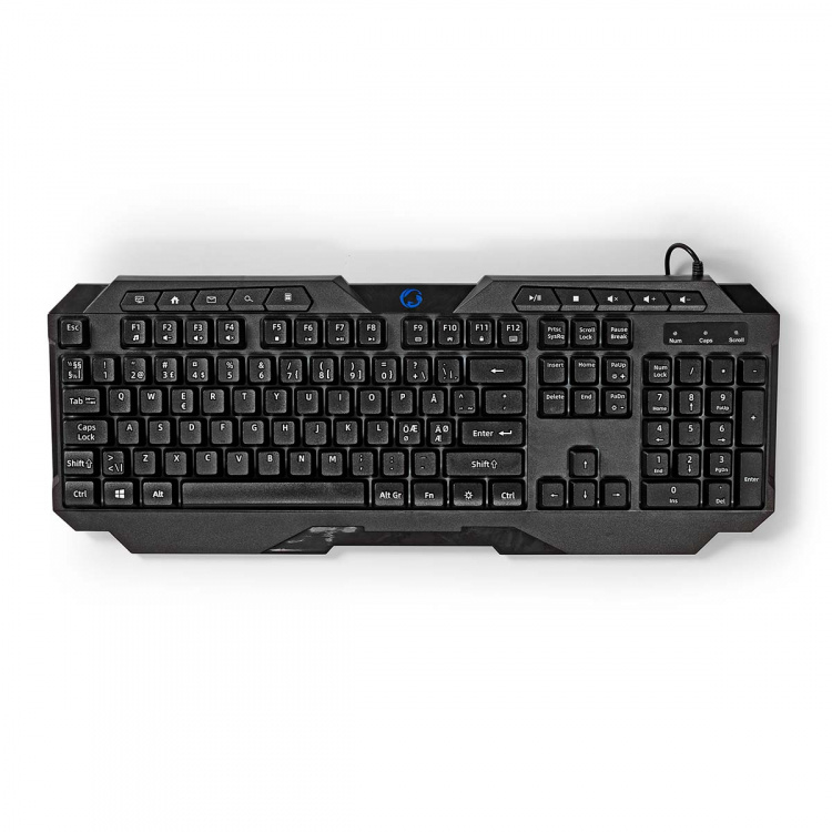 Nedis Wired Gaming Keyboard | USB Type-A | Membrantaster | LED | QWERTY | ND Layout | USB-Strøm | Strømkabel lengde: 1.30 m | Multimedia Nedis Wired Gaming Keyboard | USB Type-A | Membrantaster | LED | QWERTY | ND Layout | USB-Strøm | Strømkabel lengde: 1.30 m | Multimedia