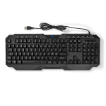 Nedis Wired Gaming Keyboard | USB Type-A | Membrantaster | LED | QWERTY | ND Layout | USB-Strøm | Strømkabel lengde: 1.30 m | Multimedia Nedis Wired Gaming Keyboard | USB Type-A | Membrantaster | LED | QWERTY | ND Layout | USB-Strøm | Strømkabel lengde: 1.30 m | Multimedia
