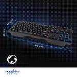 Nedis Wired Gaming Keyboard | USB Type-A | Membrantaster | LED | QWERTY | ND Layout | USB-Strøm | Strømkabel lengde: 1.30 m | Multimedia Nedis Wired Gaming Keyboard | USB Type-A | Membrantaster | LED | QWERTY | ND Layout | USB-Strøm | Strømkabel lengde: 1.30 m | Multimedia