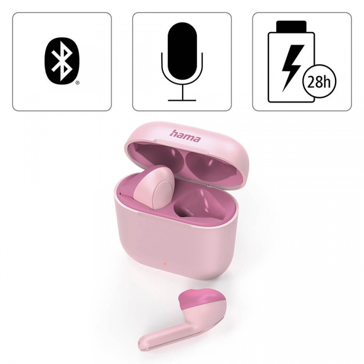 Hama Hodetelefon Freedom TWS In-Ear True Wireless Rosa