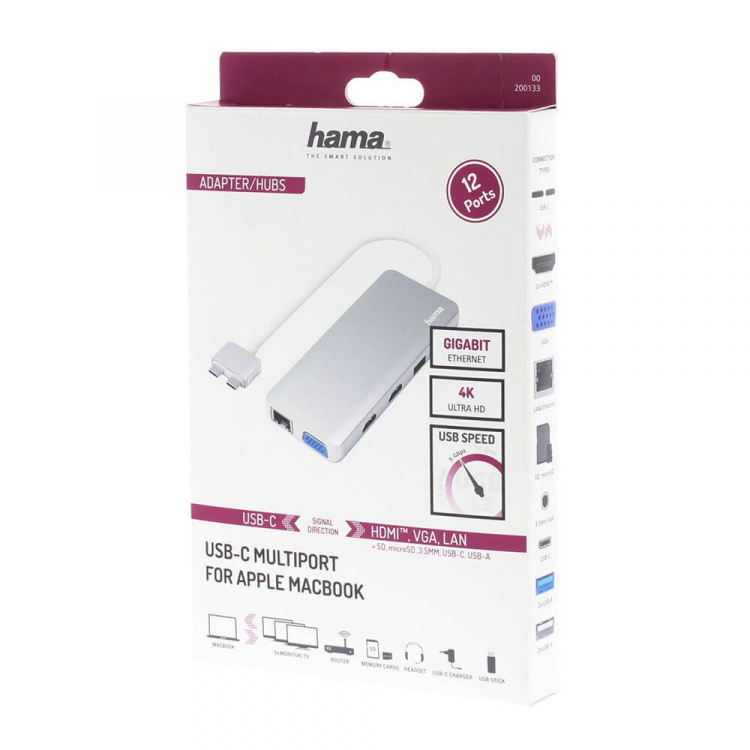 Hama Hub USB-C Connect2Mac 12-porter Hama Hub USB-C Connect2Mac 12-porter