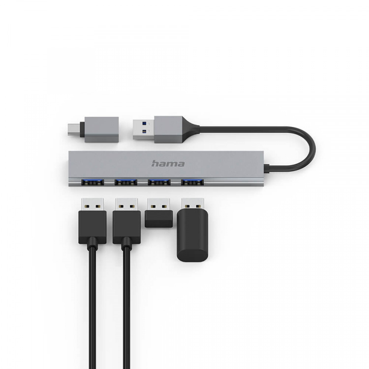 Hama Hub USB-A 3.2 4x-Porter 5 Gbit/s USB-C-Adapter