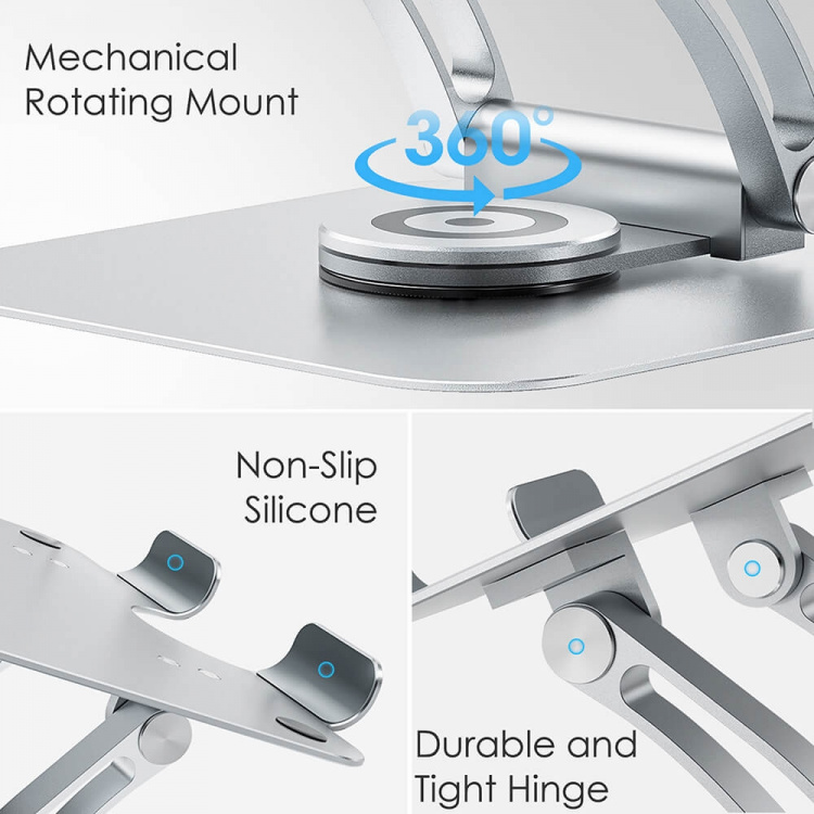 Desire2 Laptopstativ Supreme Dual Pivot Plus Sølv