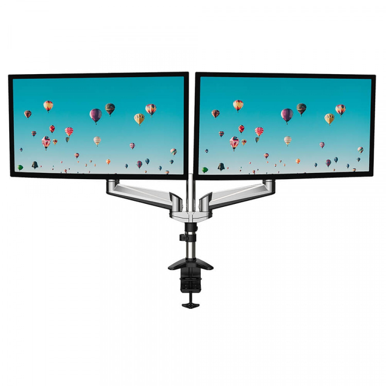 Desire2 Monitorbeslag Duo Aluminium Gass