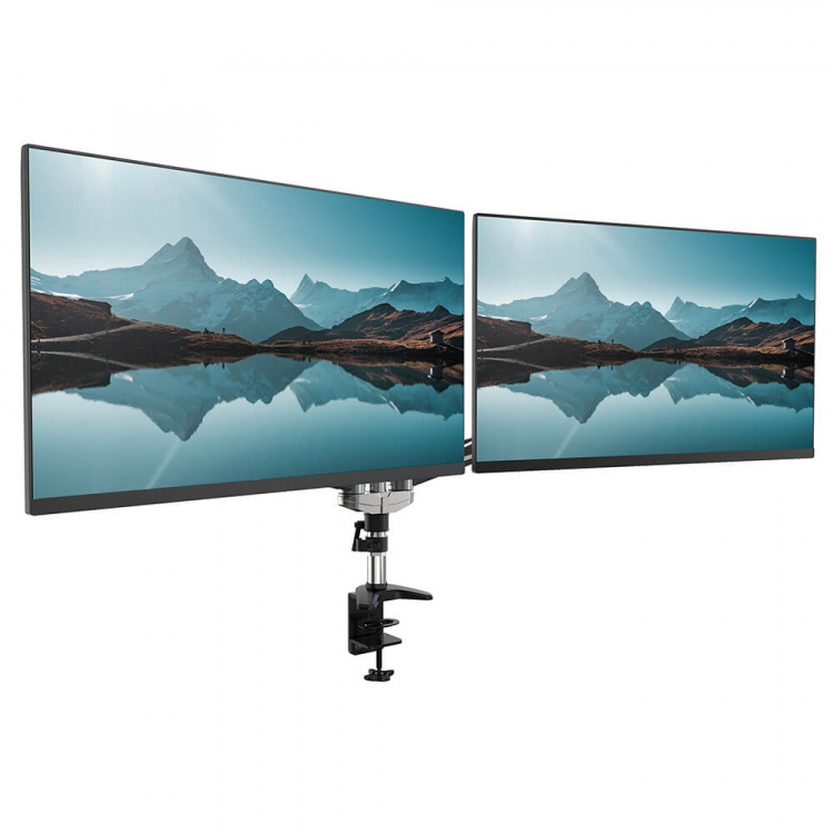 Desire2 Monitorbeslag Duo Aluminium Gass