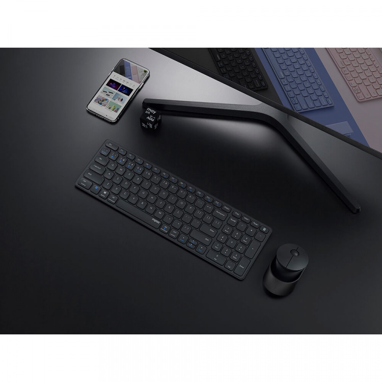 Rapoo Tastatur/Musesett 9750M Multi-Mode Trådløst Mørkegrå Rapoo Tastatur/Musesett 9750M Multi-Mode Trådløst Mørkegrå