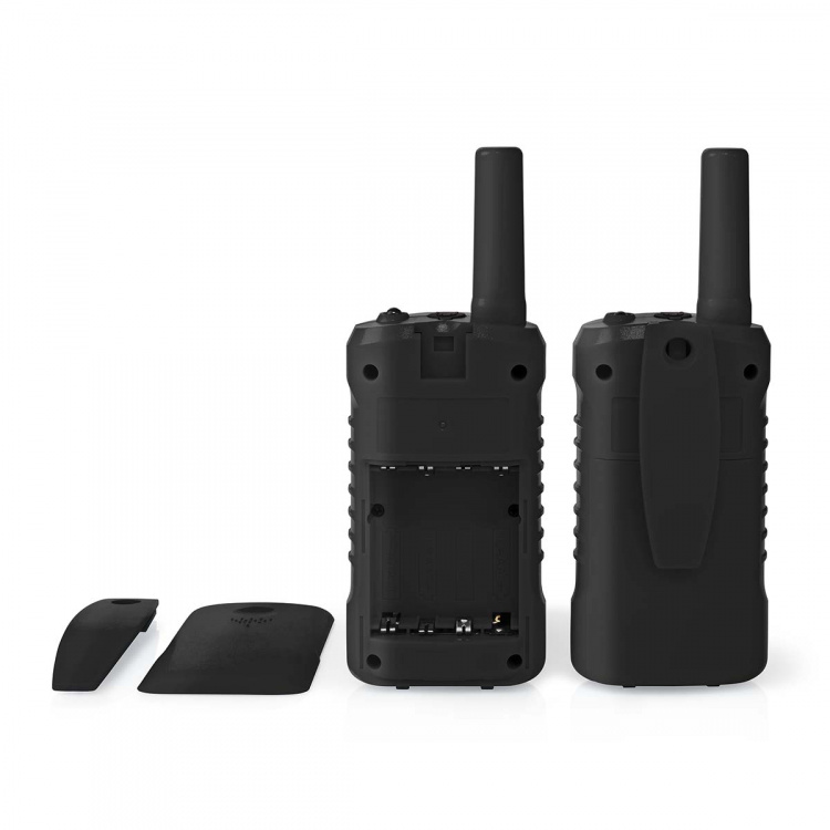 Nedis Walkie-Talkie Set | 2 håndsett | Opp til 6 km | Frekvens kanal: 8 | PTT / VOX | Opp til 3 timer | Hodetelefonutgang | 2 Hodesett | Sort Nedis Walkie-Talkie Set | 2 håndsett | Opp til 6 km | Frekvens kanal: 8 | PTT / VOX | Opp til 3 timer | Hodetelefonutgang | 2 Hodesett | Sort