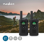 Nedis Walkie-Talkie Set | 2 håndsett | Opp til 6 km | Frekvens kanal: 8 | PTT / VOX | Opp til 3 timer | Hodetelefonutgang | 2 Hodesett | Sort Nedis Walkie-Talkie Set | 2 håndsett | Opp til 6 km | Frekvens kanal: 8 | PTT / VOX | Opp til 3 timer | Hodetelefonutgang | 2 Hodesett | Sort