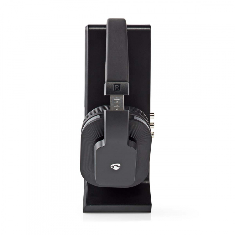 Nedis Trådløs TV hodetelefoner | Wi-Fi | Over-Ear | Maksimal batteritid: 8 timer | 25 m | Digital lyd | Ladestasjon | Sort