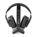 Nedis Trådløs TV hodetelefoner | Wi-Fi | Over-Ear | Maksimal batteritid: 8 timer | 25 m | Digital lyd | Ladestasjon | Sort
