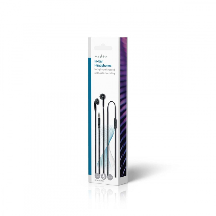 Nedis Wired øretelefoner | 3.5 mm | Kabellengde: 1.20 m | Innebygd mikrofon | Volumkontroll | Sort