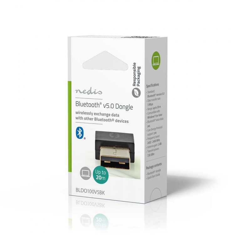 Nedis Bluetooth dongle | 5.1 | Bluetooth / USB | 20 m Nedis Bluetooth dongle | 5.1 | Bluetooth / USB | 20 m