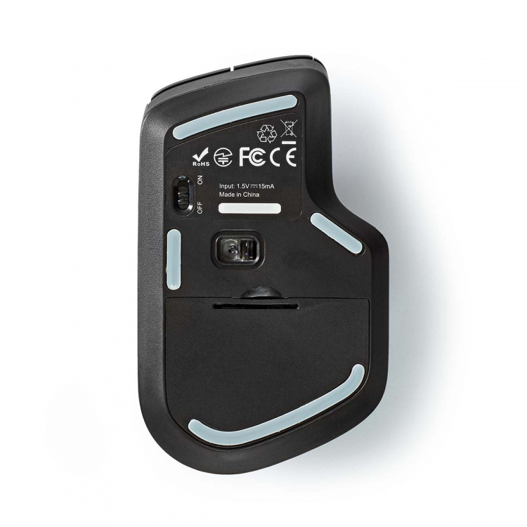 Nedis Mus | Wireless | 800 / 1200 / 1600 dpi | Justerbar DPI | Antall knapper: 6 | Right-Handed
