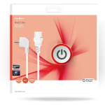 Nedis Strømkabel | Jordet kontakt han | IEC-320-C13 | Vinklet | Rett | Nikkel belagt | 10.0 m | Rund | PVC | Hvit | Boks