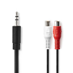 Nedis Stereo lydkabel | 3.5 mm Han | 2x RCA Hun | Nikkel belagt | 0.20 m | Rund | Boks