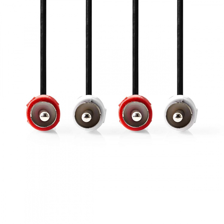 Nedis Stereo lydkabel | 2x RCA Han | 2x RCA Han | Nikkel belagt | 3.00 m | Rund | Sort | Boks