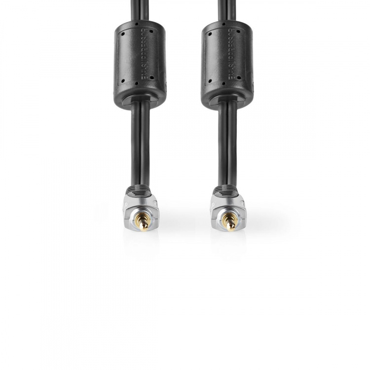 Nedis Stereo lydkabel | 3.5 mm Han | 3.5 mm Han | Gull belagt | 5.00 m | Rund | Antrasitt | Muslingskjell