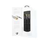 Nedis Stereo lydkabel | 3.5 mm Han | 2x RCA Han | Gull belagt | 5.00 m | Rund | Gun Metal Grå | Deksel Vindusboks