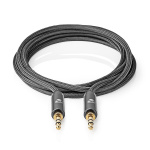 Nedis Stereo lydkabel | 3.5 mm Han | 3.5 mm Han | Gull belagt | 5.00 m | Rund | Grå / Gun Metal Grå | Deksel Vindusboks