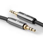Nedis Stereo lydkabel | 3.5 mm Han | 3.5 mm Han | Gull belagt | 5.00 m | Rund | Grå / Gun Metal Grå | Deksel Vindusboks