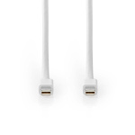 Nedis Mini Displayport-kabel | DisplayPort 1.4 | Mini DisplayPort Han | Mini DisplayPort Han | 48 Gbps | Nikkel belagt | 2.00 m | Rund | PVC | Hvit | Blister