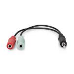 Nedis Stereo lydkabel | 3.5 mm Han | 2 stk. 3.5 mm, hunn | Nikkel belagt | 0.20 m | Rund | Antrasitt | Boks