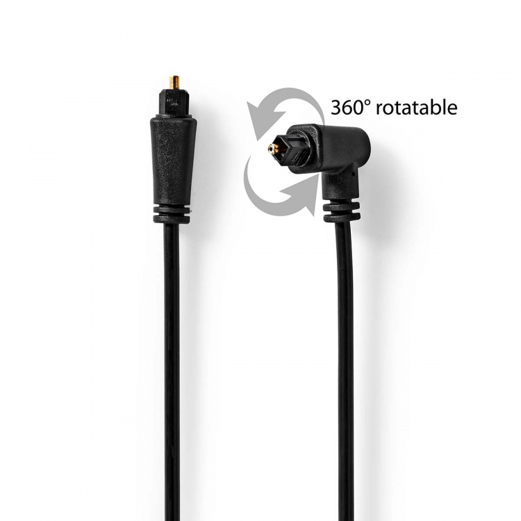 Nedis Optisk lydkabel | TosLink Han | TosLink Han | Dreibar | 1.00 m | Rund | PVC | Sort | Konvolutt