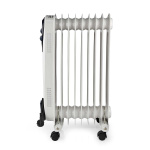 Nedis Mobil Oil Radiator | 800 / 1200 / 2000 W | 9 Finner | Justerbar termostat | 3 Varmeinnstillinger | Veltebeskyttelse | Hvit
