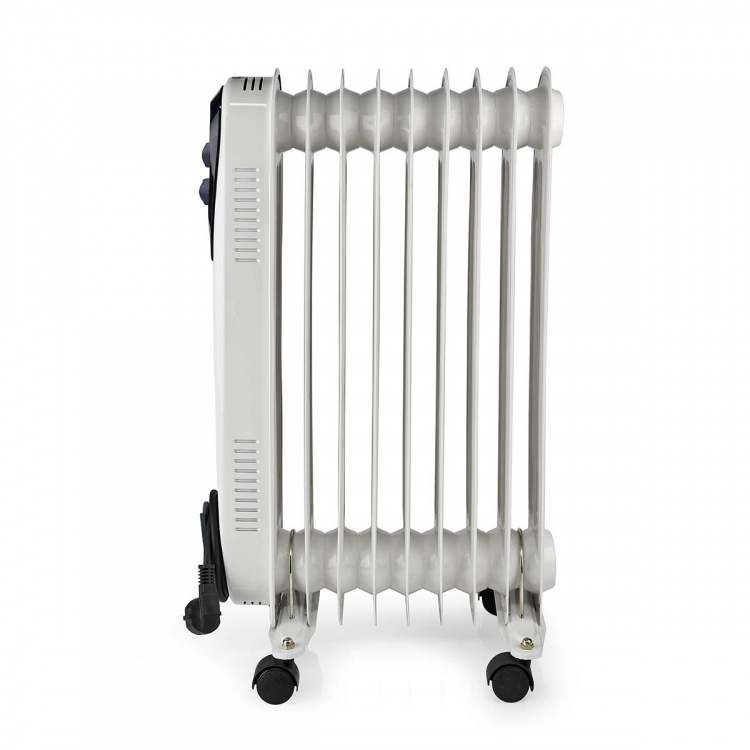 Nedis Mobil Oil Radiator | 800 / 1200 / 2000 W | 9 Finner | Justerbar termostat | 3 Varmeinnstillinger | Veltebeskyttelse | Hvit