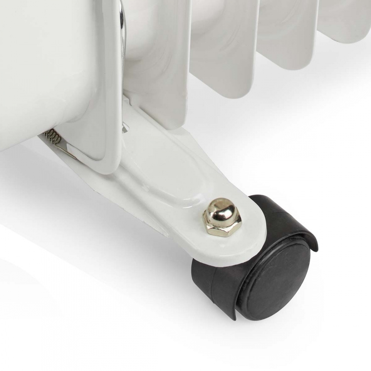 Nedis Mobil Oil Radiator | 800 / 1200 / 2000 W | 9 Finner | Justerbar termostat | 3 Varmeinnstillinger | Veltebeskyttelse | Hvit