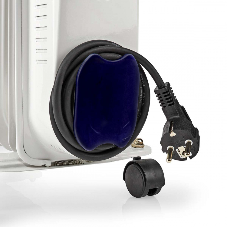 Nedis Mobil Oil Radiator | 800 / 1200 / 2000 W | 9 Finner | Justerbar termostat | 3 Varmeinnstillinger | Veltebeskyttelse | Hvit