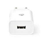 Nedis vegg lader | 12 W | Hurtigladefunksjon | 2.4 A | Antall utganger: 1 | USB-A | Micro USB (Løs) Kabel | 1.00 m | Single Voltage Output | Hvit