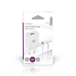 Nedis vegg lader | 12 W | Hurtigladefunksjon | 2.4 A | Antall utganger: 1 | USB-A | Micro USB (Løs) Kabel | 1.00 m | Single Voltage Output | Hvit