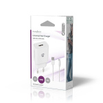 Nedis vegg lader | 12 W | Hurtigladefunksjon | 2.4 A | Antall utganger: 1 | USB-A | Micro USB (Løs) Kabel | 1.00 m | Single Voltage Output | Hvit