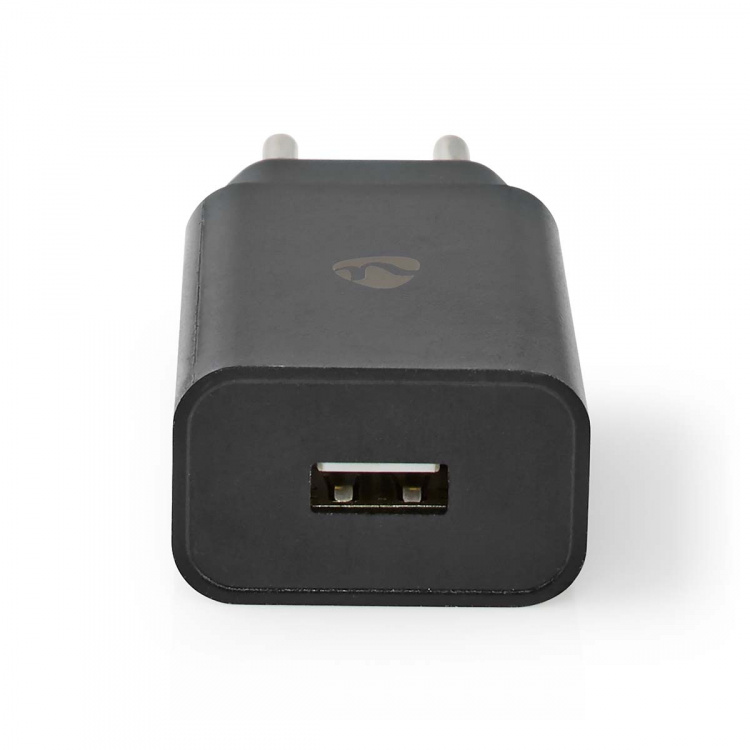 Nedis vegg lader | 12 W | Hurtigladefunksjon | 1x 2.1 A A | Antall utganger: 1 | USB-A | Micro USB (Løs) Kabel | 1.00 m | Single Voltage Output | Sort