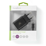 Nedis vegg lader | 12 W | Hurtigladefunksjon | 1x 2.1 A A | Antall utganger: 1 | USB-A | Micro USB (Løs) Kabel | 1.00 m | Single Voltage Output | Sort