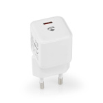 Nedis vegg lader | 20 W | PD3.0 20W | Hurtigladefunksjon | 1.67 A / 2.22 A / 3.0 A | Antall utganger: 1 | USB-C™ | Automatisk Spenning Utvalg | Hvit