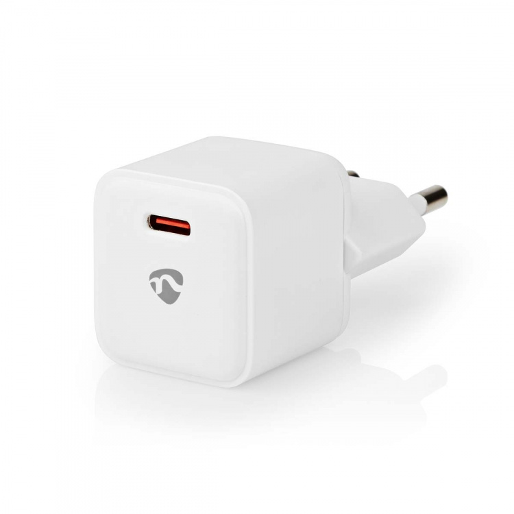 Nedis vegg lader | 20 W | PD3.0 20W | Hurtigladefunksjon | 1.67 A / 2.22 A / 3.0 A | Antall utganger: 1 | USB-C™ | Automatisk Spenning Utvalg | Hvit