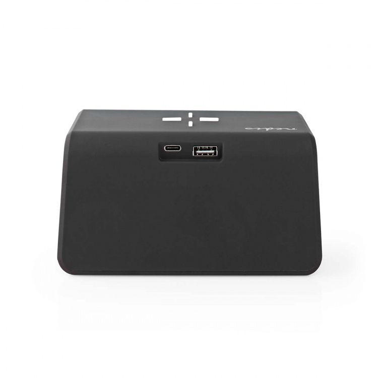 Nedis Alarm clock wireless charger | Qi sertifisert | 5 / 7.5 / 10 / 15 W | USB-A Male | Nattlys | 2 Alarmtider | slumrefunksjon