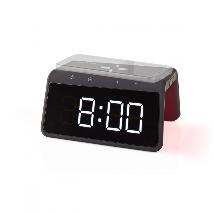 Nedis Alarm clock wireless charger | Qi sertifisert | 5 / 7.5 / 10 / 15 W | USB-A Male | Nattlys | 2 Alarmtider | slumrefunksjon