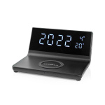 Nedis Alarm clock wireless charger | Qi sertifisert | 5 / 7.5 / 10 / 15 W | USB-A Male | 2 Alarmtider | slumrefunksjon Nedis Alarm clock wireless charger | Qi sertifisert | 5 / 7.5 / 10 / 15 W | USB-A Male | 2 Alarmtider | slumrefunksjon