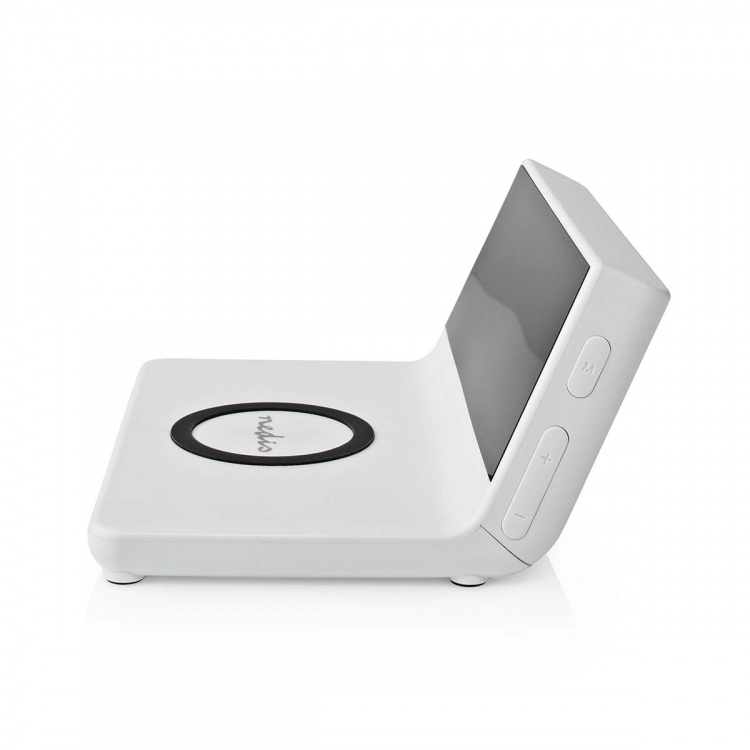 Nedis Alarm clock wireless charger | Qi sertifisert | 5 / 7.5 / 10 / 15 W | USB-A Male | 2 Alarmtider | slumrefunksjon Nedis Alarm clock wireless charger | Qi sertifisert | 5 / 7.5 / 10 / 15 W | USB-A Male | 2 Alarmtider | slumrefunksjon