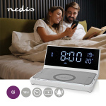 Nedis Alarm clock wireless charger | Qi sertifisert | 5 / 7.5 / 10 / 15 W | USB-A Male | 2 Alarmtider | slumrefunksjon Nedis Alarm clock wireless charger | Qi sertifisert | 5 / 7.5 / 10 / 15 W | USB-A Male | 2 Alarmtider | slumrefunksjon