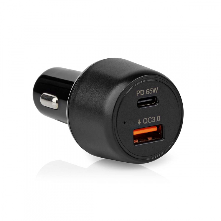 Nedis Billader | 65 W | 2.0 / 3.0 / 3.25 A | Antall utganger: 2 | Porttype: USB-A / USB-C™ | Automatisk Spenning Utvalg Nedis Billader | 65 W | 2.0 / 3.0 / 3.25 A | Antall utganger: 2 | Porttype: USB-A / USB-C™ | Automatisk Spenning Utvalg