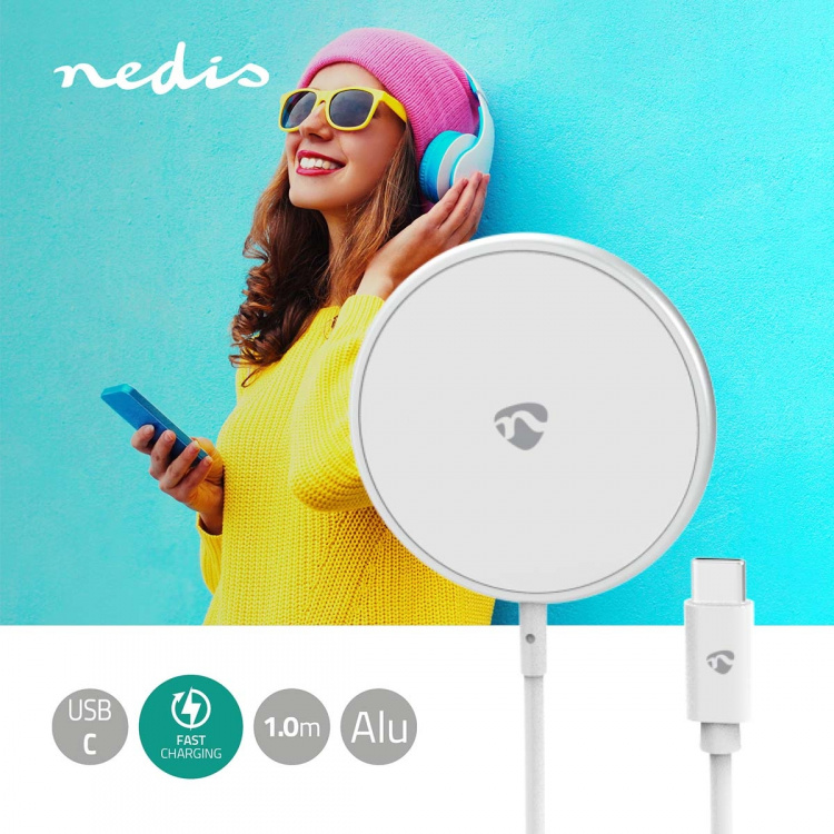 Nedis Trådløs lader | 5 / 7.5 / 10 / 15 W | 1.0 / 1.1 / 1.67 / 2 A | Inkludert kabel | USB Type-C™ | 1.00 m Nedis Trådløs lader | 5 / 7.5 / 10 / 15 W | 1.0 / 1.1 / 1.67 / 2 A | Inkludert kabel | USB Type-C™ | 1.00 m