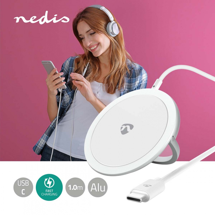 Nedis Trådløs lader | Stativ | 5 / 7.5 / 10 / 15 W | 1.0 / 1.1 / 1.67 / 2 A | Inkludert kabel | USB Type-C™ | 1.00 m Nedis Trådløs lader | Stativ | 5 / 7.5 / 10 / 15 W | 1.0 / 1.1 / 1.67 / 2 A | Inkludert kabel | USB Type-C™ | 1.00 m