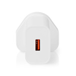 Nedis vegg lader | 18 W | QC3.0 | Hurtigladefunksjon | 3.0 A | Antall utganger: 1 | USB-A | Automatisk Spenning Utvalg | Hvit